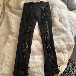Tom Ford Black Fringe Straight Leg Pants
